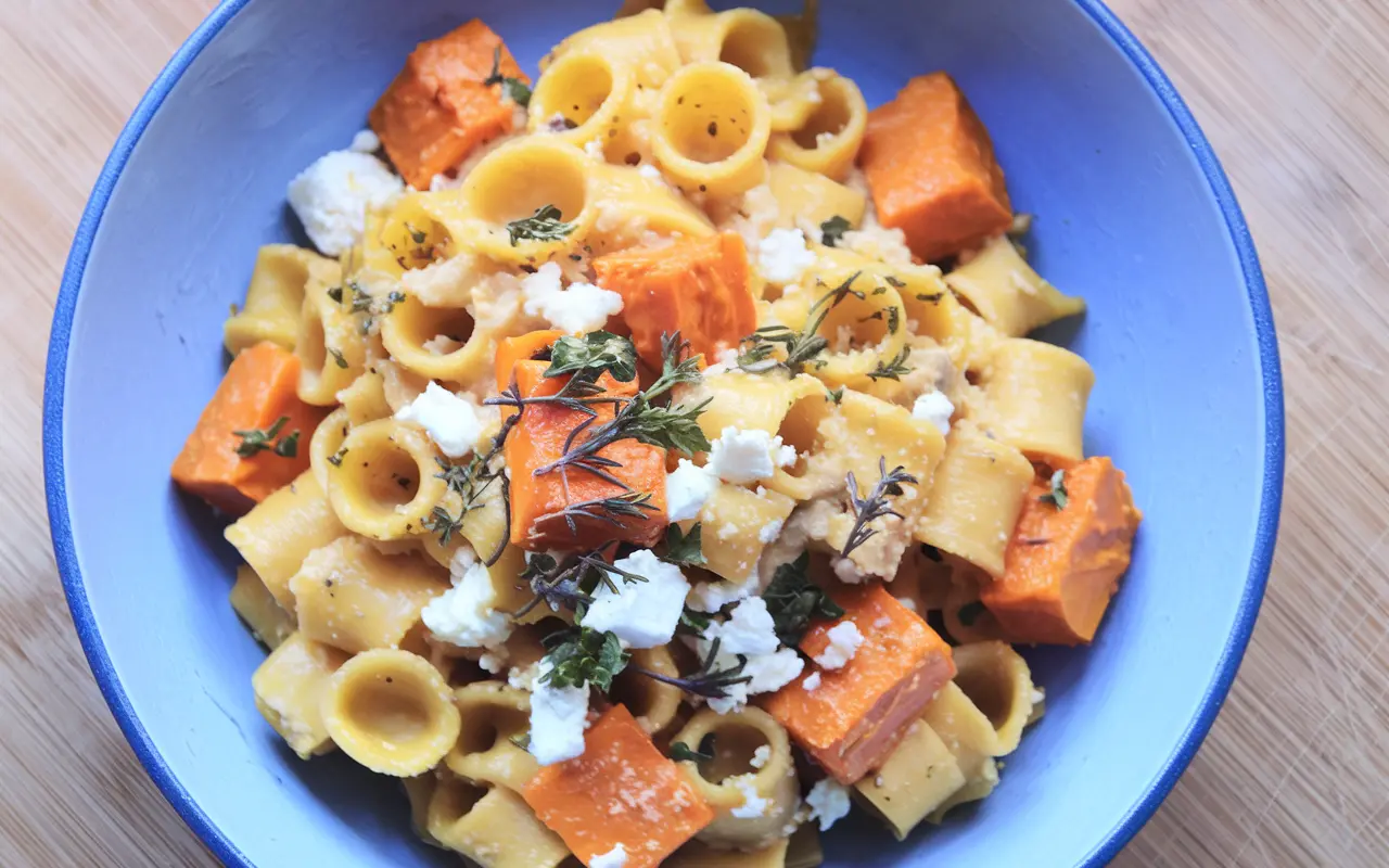 Butternut Squash Feta Pasta