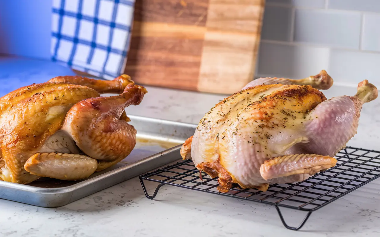 Difference between oven roasted chicken and baked chicken