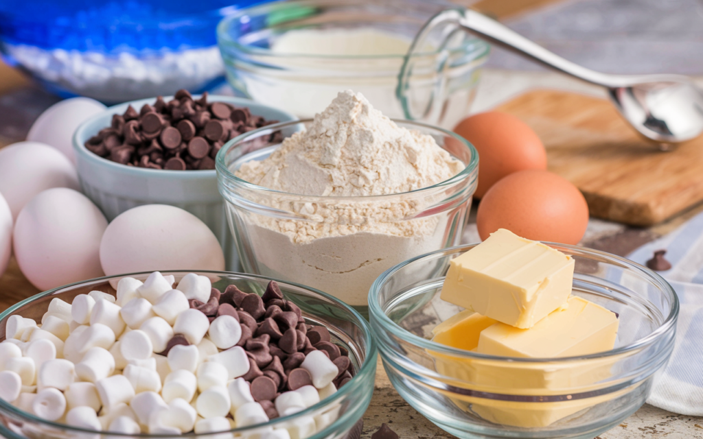 Ingredients for Chocolate Chip Marshmallow Cookies