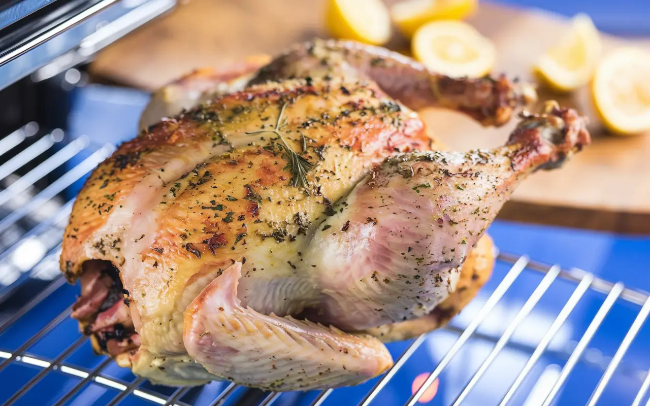 golden chicken in the oven