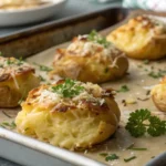 golden Parmesan smashed potatoes